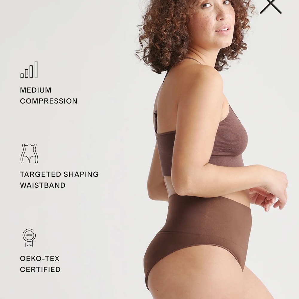 Quince Brown High-Waist Shaping Briefs & Bralette Set